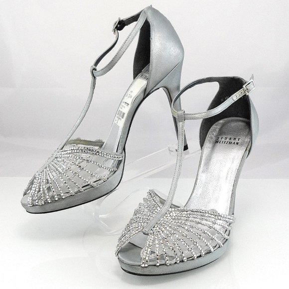 NIB$965 Stuart Weitzman Bridal Collection WeaveMe Swarovski Crystals Sandals 8 - Picture 3 of 16